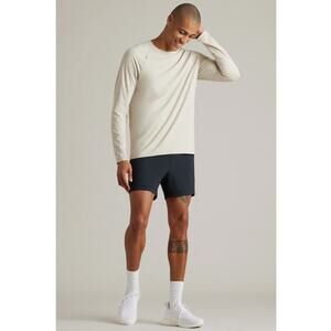 Rhône Long Sleeve Men’s workout ski shirt in Sandstone Beige Cream Tan Small NWT